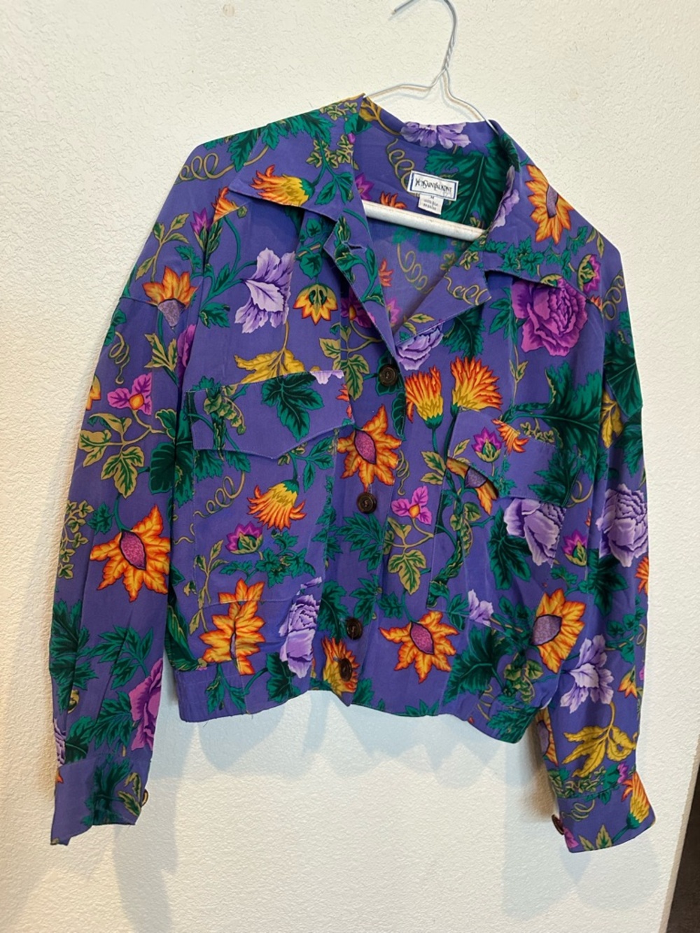 Yves Saint Laurent Purple Floral Blouse - Picture 3 of 8